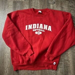 Indiana University IU Softball Red Russell Athletic Sweatshiry